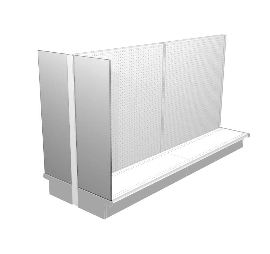 Illustration of End Panels assembled on island shelving section