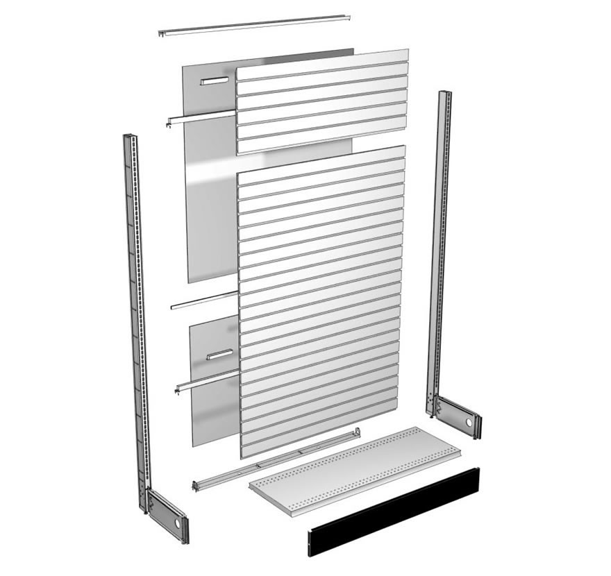 Back Rails for Slotwall with Hardboard Backs Lozier