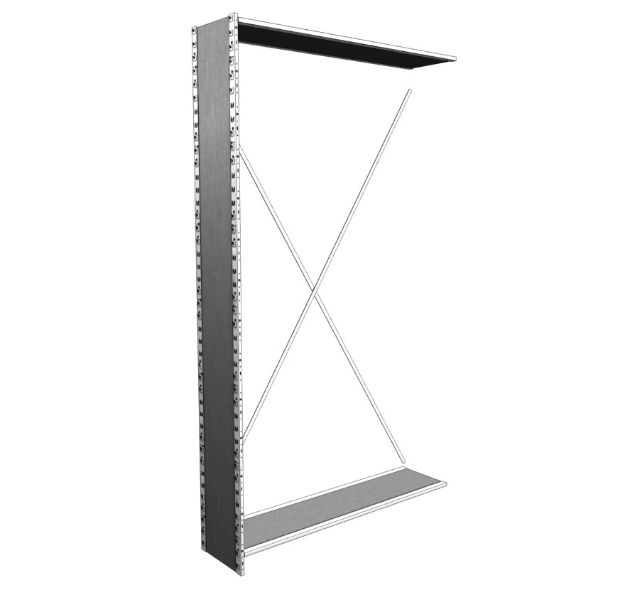 Industrial Shelving S-Series Closed Uprite with Crossbrace Lozier