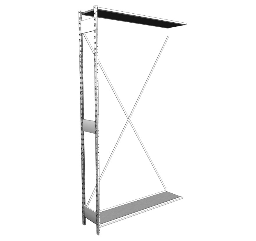 Industrial Shelving S-Series Open with Crossbrace Lozier