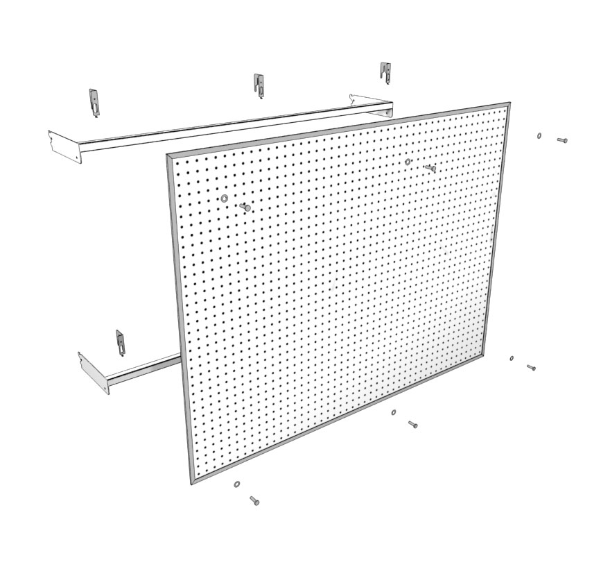 Retail Shelving Accessories Extended Pegboard Assembly Lozier