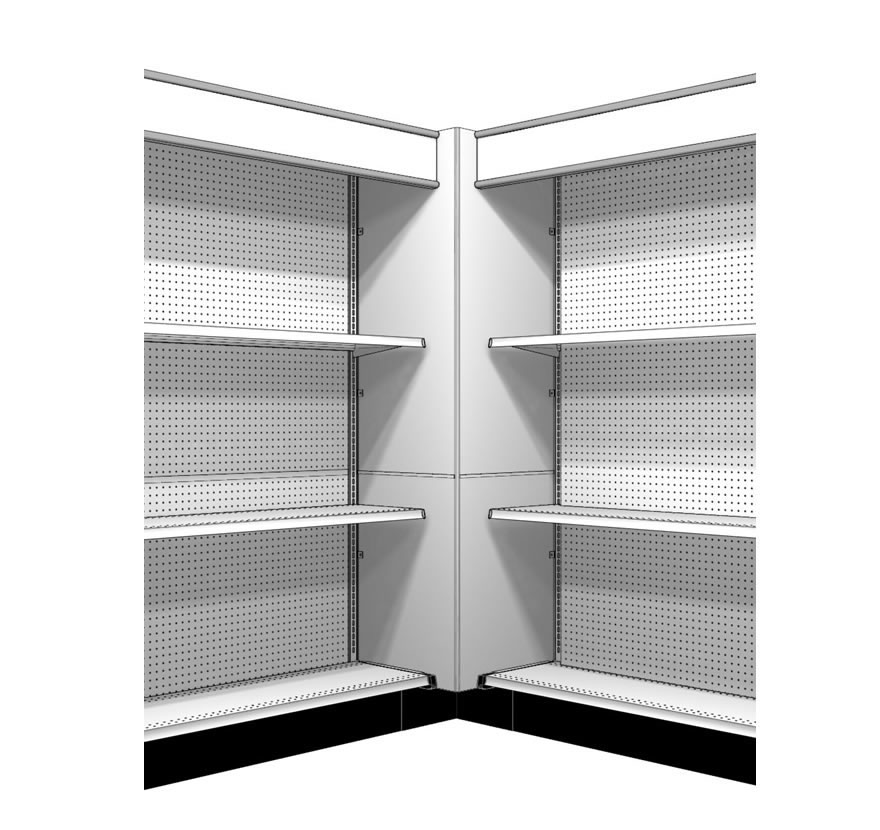 Box Corner with Canopy Lozier Retail Shelving