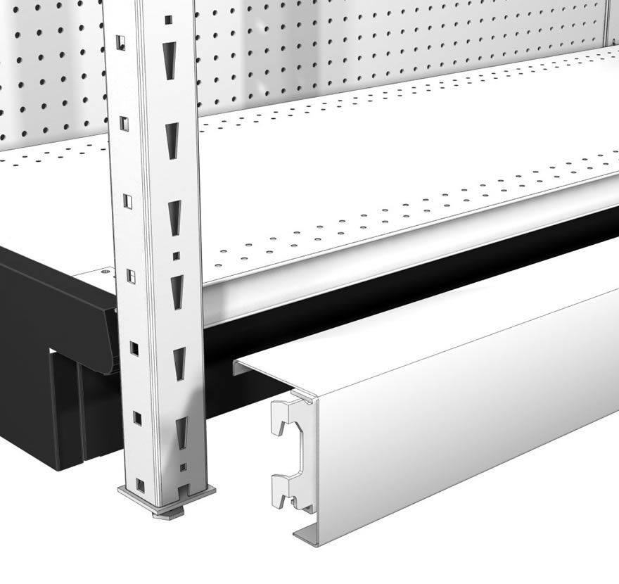 Multi-Function Kickplate Beams Lozier Retail Shelving