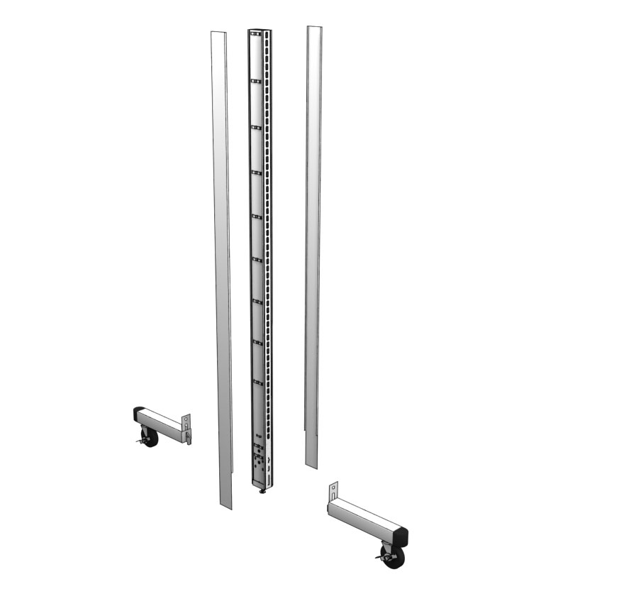 T-Leg Caster Island End Lozier Retail Shelving