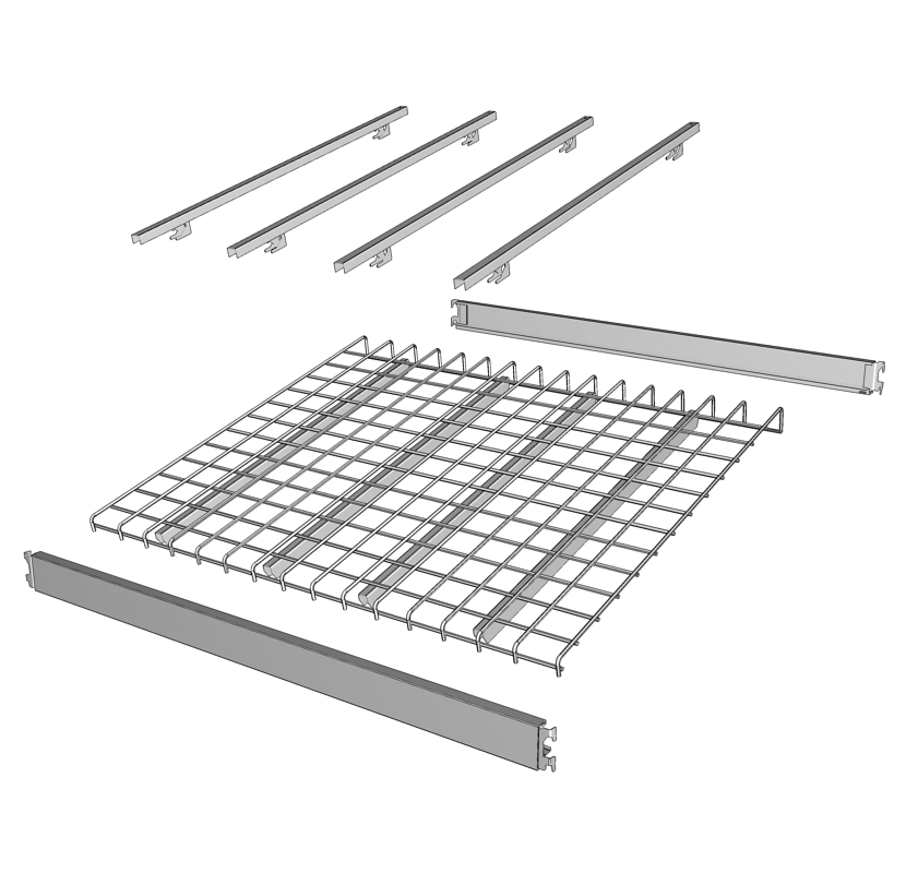 Widespan Gravity Flow Shelf - Exploded