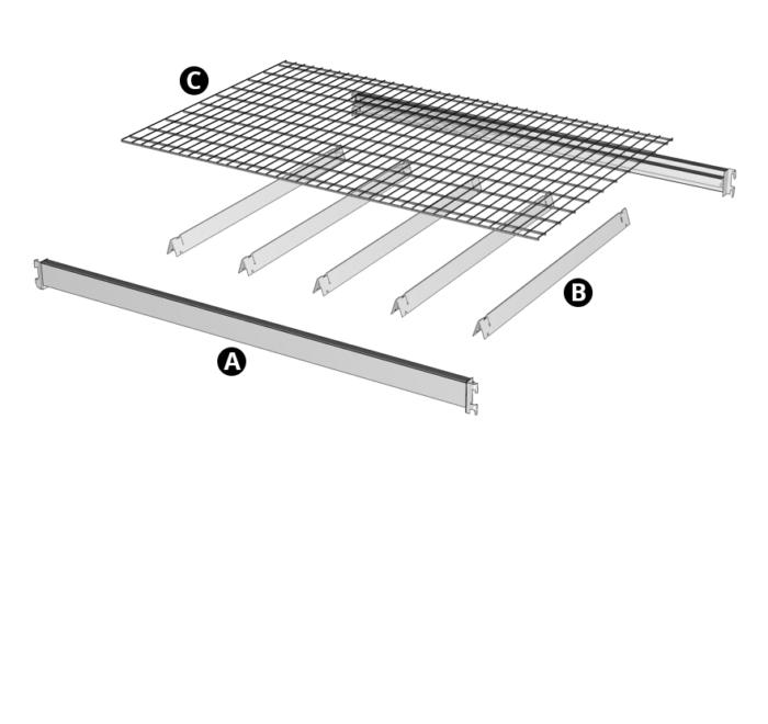 Widespan Gravity Flow Wire Shelf Assembly - Flat